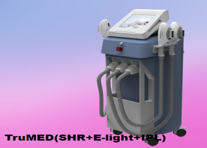 IPL 毛の取り外し機械 3500W 縦 3Handles E ライト TruMED (SHR+IPL+Nd: Yag)